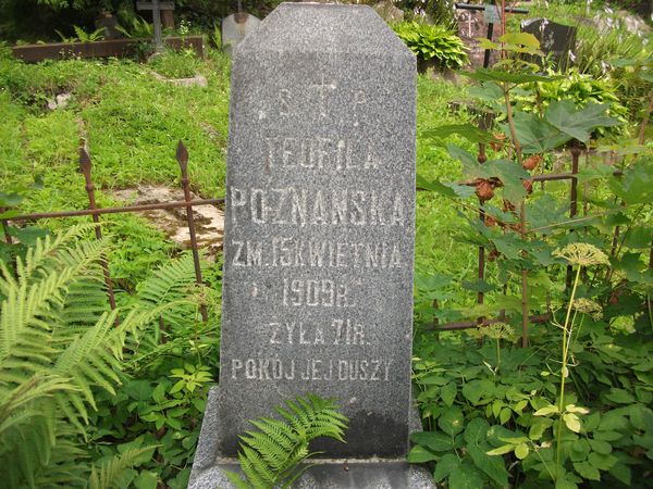 Nagrobek Teofili i Władysława Poznańskich, cmentarz na Rossie w Wilnie, stan na 2013 r.