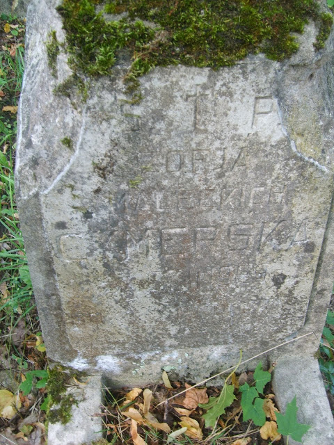 Fragment nagrobka Zofii Cymerskiej, cmentarz Na Rossie w Wilnie, stan z 2013 r.
