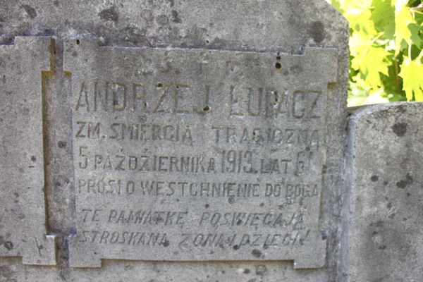 A fragment of the tomb of Andrey Lupach, Ross Cemetery in Vilnius, as of 2013