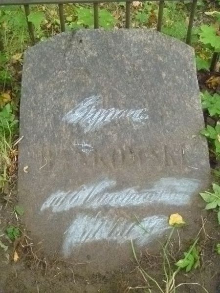 Fragment of the tombstone of Ignacy Bańkowski, Na Rossie cemetery in Vilnius, as of 2013.
