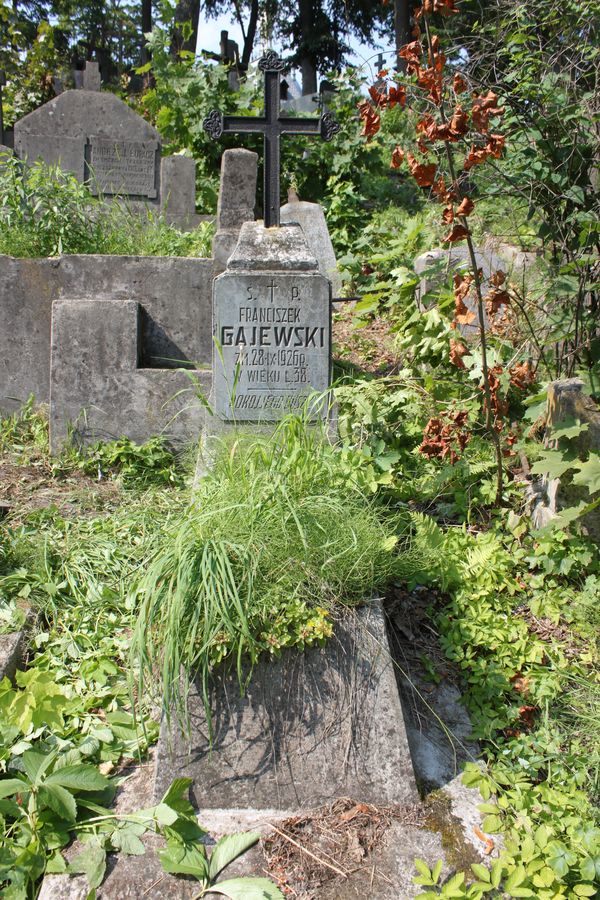 Tombstone of Franciszek Gajewski, Rossa cemetery in Vilnius, as of 2013
