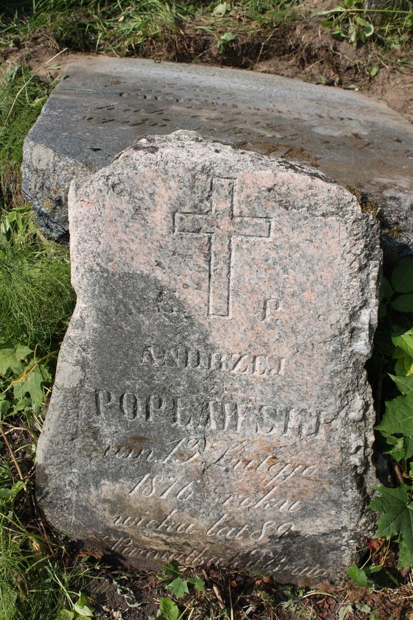 Tombstone of Andrzej Poplawski, Rossa cemetery in Vilnius, as of 2013