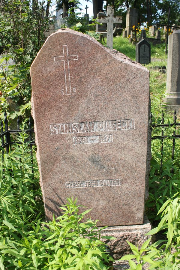 Tombstone of Stanislaw Piasecki, Ross Cemetery in Vilnius, 2013