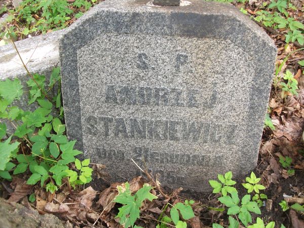 Tombstone of Andrzej Stankiewicz, Ross cemetery in Vilnius, as of 2013.