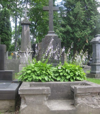 Nagrobek Jana Sadowskiego, cmentarz na Rossie w Wilnie, stan z 2013 r.