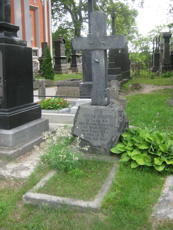 Tombstone of Waclaw Konopko, Rossa cemetery in Vilnius, as of 2013.