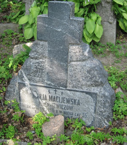 Nagrobek Marii Maciejewskiej, cmentarz na Rossie w Wilnie, stan na 2013 r.