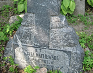 Nagrobek Marii Maciejewskiej, cmentarz na Rossie w Wilnie, stan na 2013 r.