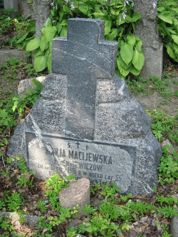 Gravestone of Maria Maciejewska, Ross cemetery in Vilnius, as of 2013.
