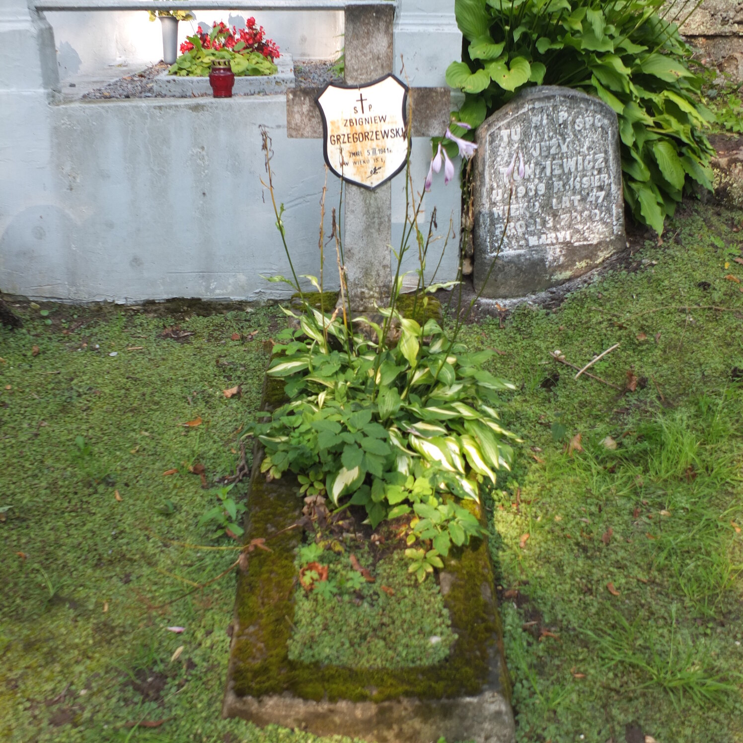 Nagrobek Zbigniewa Grzegorzewskiego, cmentarz Na Rossie w Wilnie, stan z 2013
