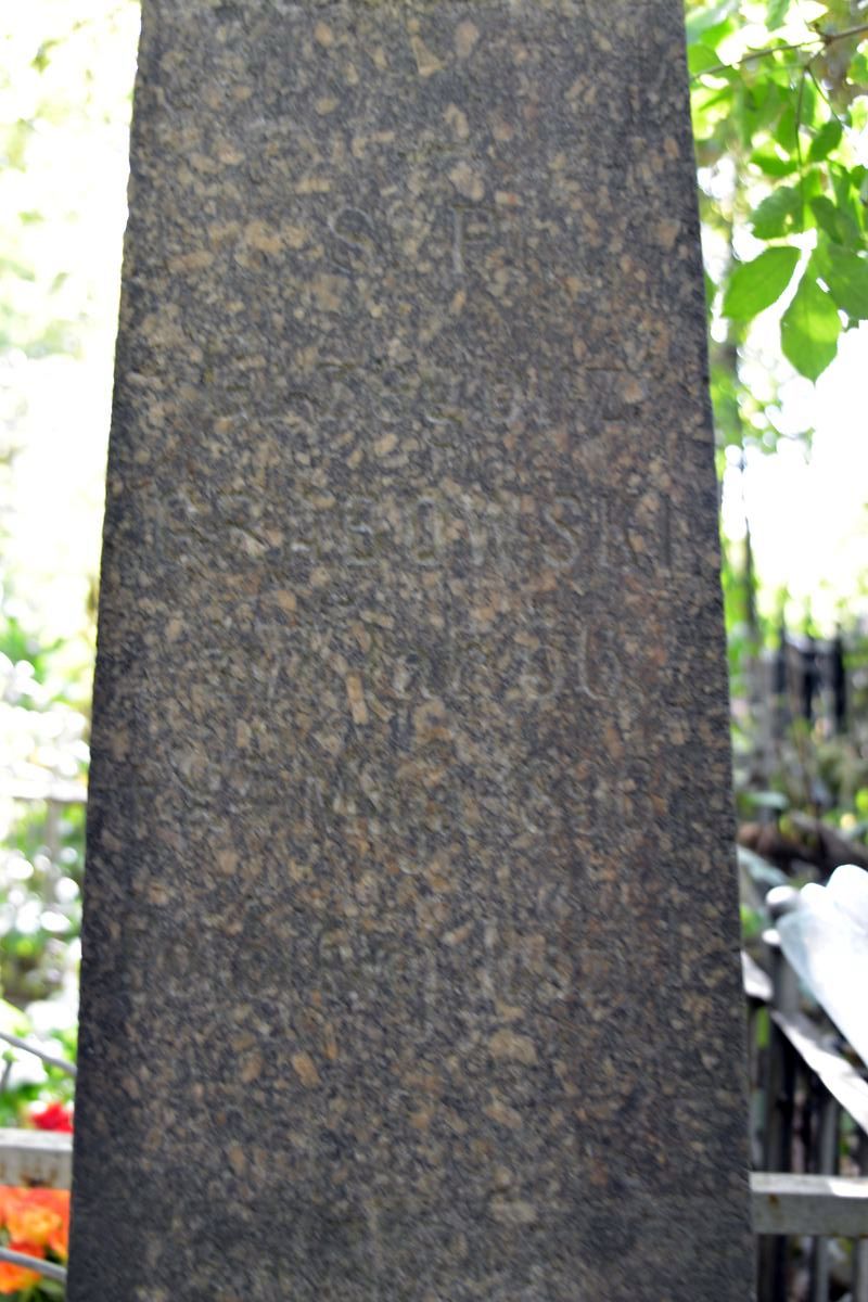 Inscription from the tombstone of Grzegorz Grabowski