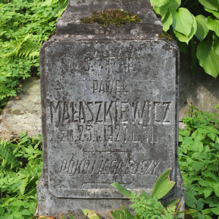 Nagrobek Pawła Małaszkiewicza, cmentarz Na Rossie w Wilnie, stan z 2013