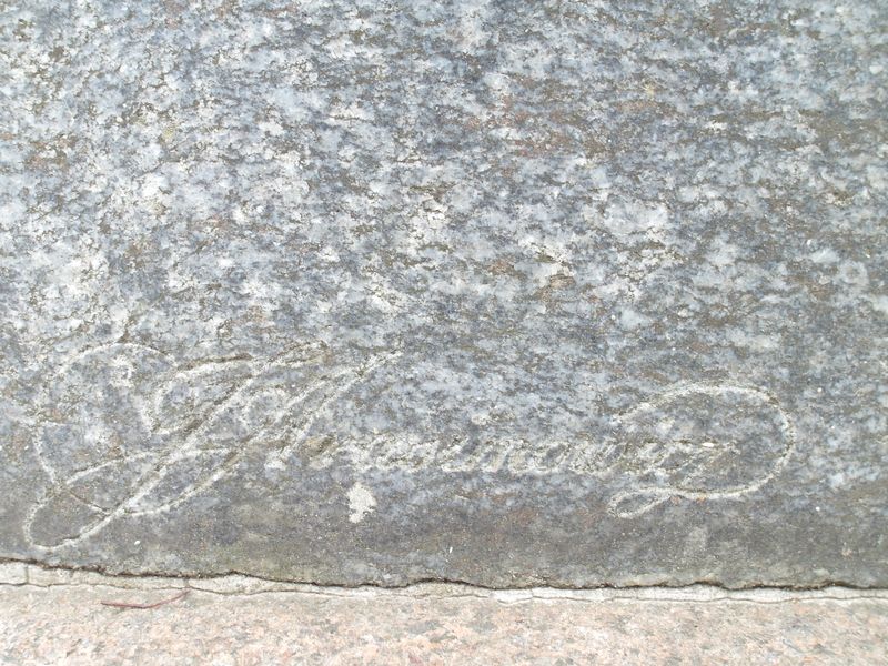 Sygnatura nagrobka Zygmunta Salmonowicza, cmentarz Na Rossie w Wilnie, stan z 2015