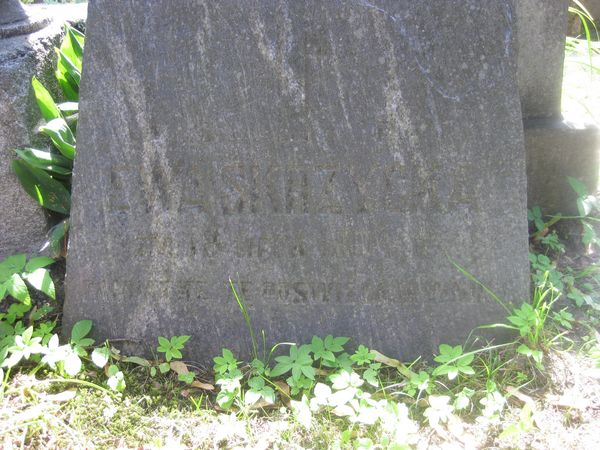 Tombstone of Ewa Skrzycka, Ross cemetery in Vilnius, as of 2013.