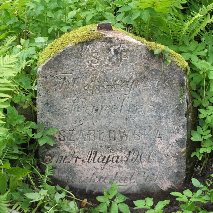 Nagrobek Karoliny Szabłowskiej, cmentarz Na Rossie w Wilnie, stan z 2013