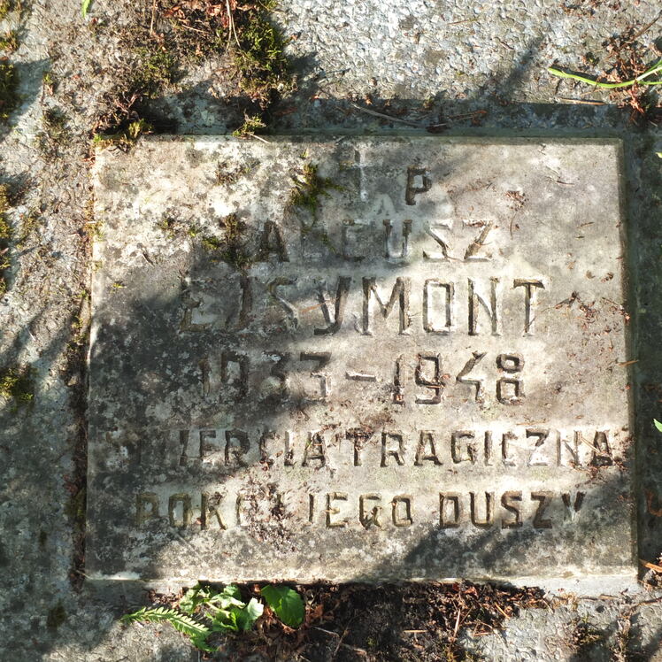 Tombstone of Tadeusz Ejsymont, Na Rossie cemetery in Vilnius, as of 2013