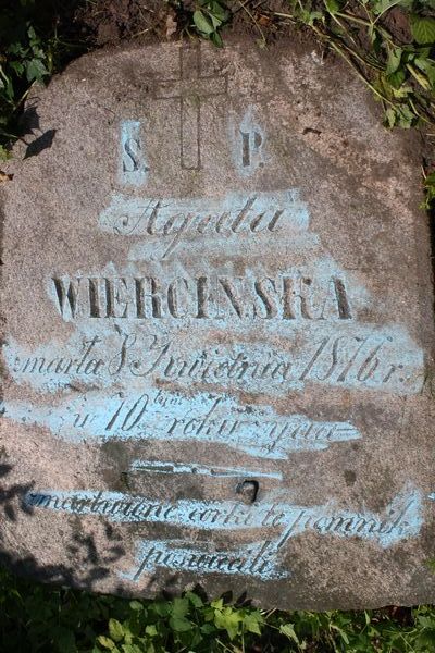 Tombstone of Agata Wiercinska, Rossa cemetery in Vilnius, as of 2013