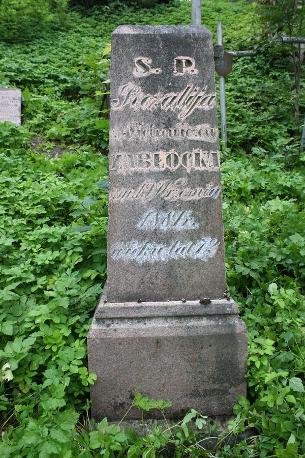 Tombstone of Maria Klicka and Rozalia Zablocki, Rossa cemetery in Vilnius, state 2013