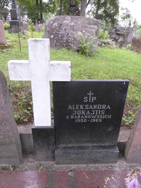 Tombstone of Alexandra Jokajtis, Na Rossie cemetery in Vilnius, as of 2013