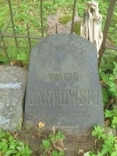 Tombstone of Waclaw Bańkowski, Na Rossie cemetery in Vilnius, as of 2013.