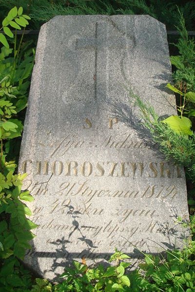 Tombstone of Zofia Choroszewska, Na Rossie cemetery in Vilnius, as of 2013