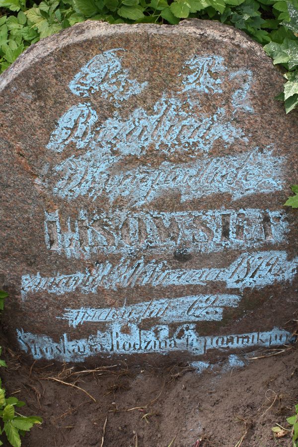 Fragment of a tombstone of Rozalia Lisowska, Rossa cemetery in Vilnius, 2013