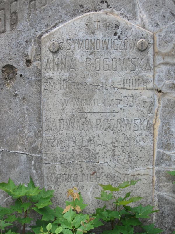 Grobowiec Anny i Jadwigi Rogowskich, cmentarz na Rossie w Wilnie, stan na 2013 r.