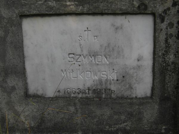 Fragment grobowca Szymona Miłkowskiego, cmentarz Na Rossie w Wilnie, stan z 2013