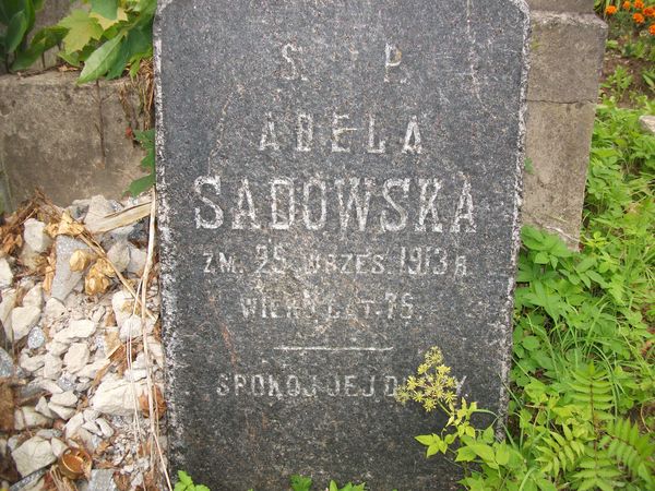 Nagrobek Adeli Sadowskiej, cmentarz na Rossie w Wilnie, stan na 2013 r.
