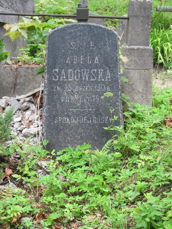 Tombstone of Adela Sadowska, Ross cemetery in Vilnius, as of 2013.