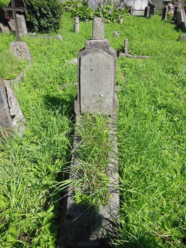 Bronislaw Klippel's gravestone, Ross Cemetery in Vilnius, state of 2013