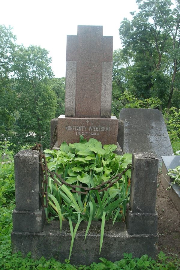 Tombstone of Konstanty Wierzbicki, Na Rossie cemetery in Vilnius, as of 2013