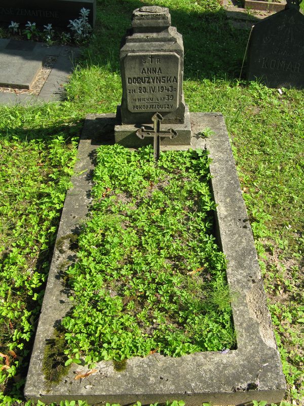 Nagrobek Anny Dobużyńskiej, cmentarz na Rossie w Wilnie, stan z 2013 r.