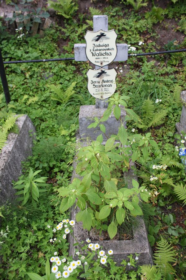 Nagrobek Jerzego Szarlonasa i Jadwigi Walickiej, cmentarz na Rossie w Wilnie, stan z 2013
