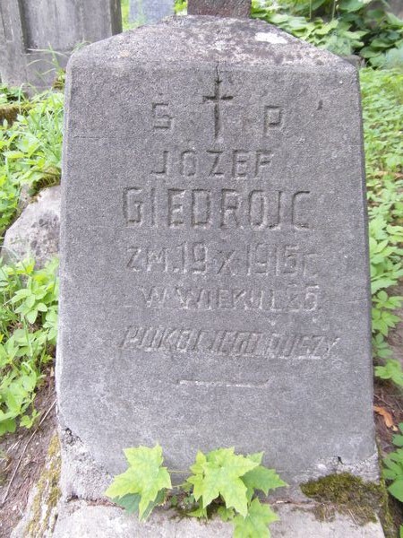 Nagrobek Józefa Giedrojcia, cmentarz Na Rossie w Wilnie, stan z 2013