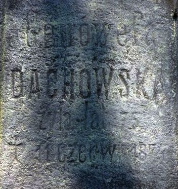 Napis z nagrobka Genowefy Dachowskiej