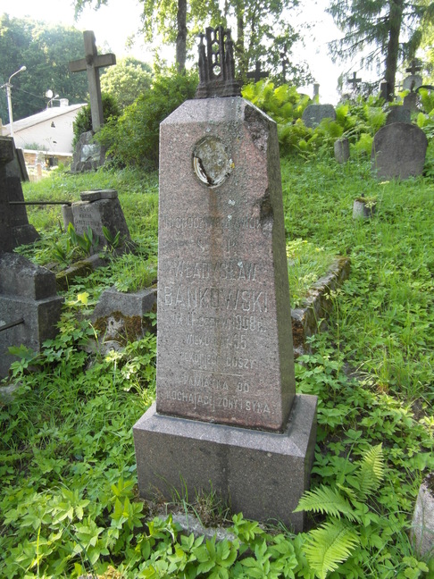 Nagrobek Władysława Bankowskiego, cmentarz Na Rossie w Wilnie, stan z 2013