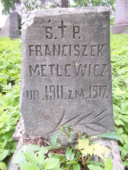 Nagrobek Franciszka Matlewicza, cmentarz Na Rossie w Wilnie, stan z 2013