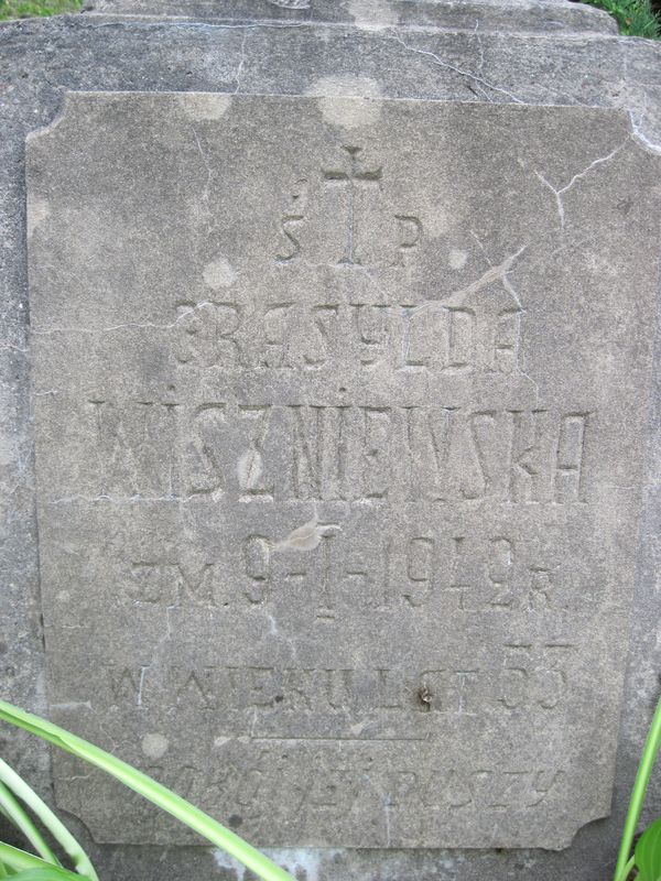 Grasilda Vishnevskaya's gravestone, Ross cemetery in Vilnius, as of 2013.