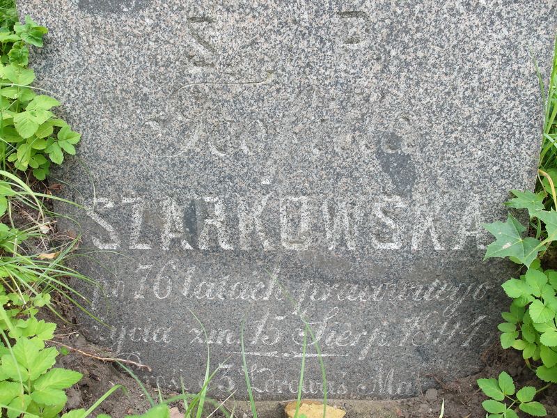 Tombstone of Teofila Szarkowska, Ross cemetery in Vilnius, as of 2013.