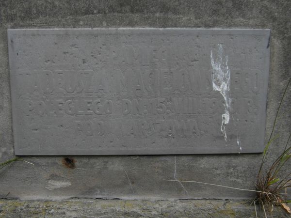 Fragment of a tombstone of Maria and Tadeusz Maciejowski and Gabriela Rutkowska, Na Rossie cemetery in Vilnius, as of 2013