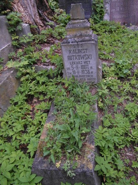 Tombstone of Kalikst Rutkowski, Na Rossie cemetery in Vilnius, as of 2013