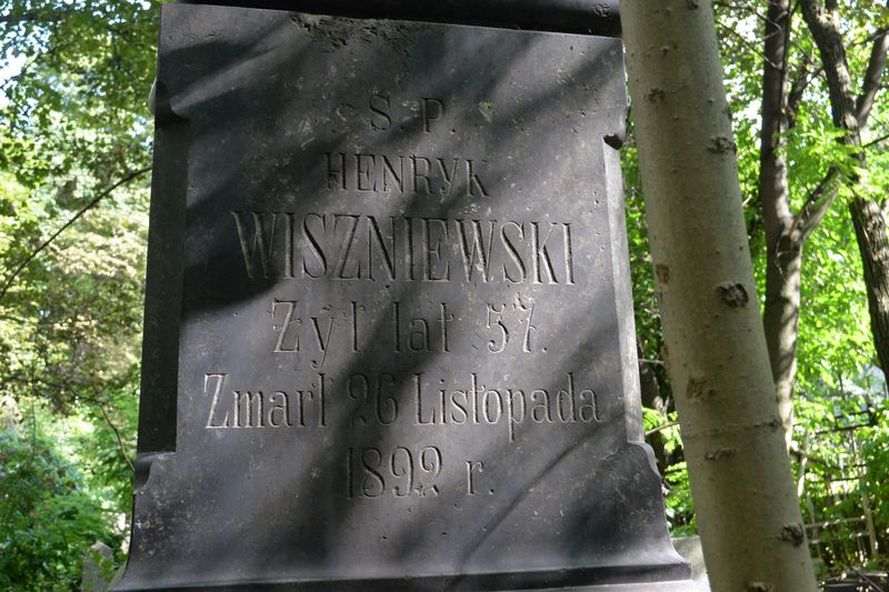 Napis z nagrobka Henryka Wiszniewskiego