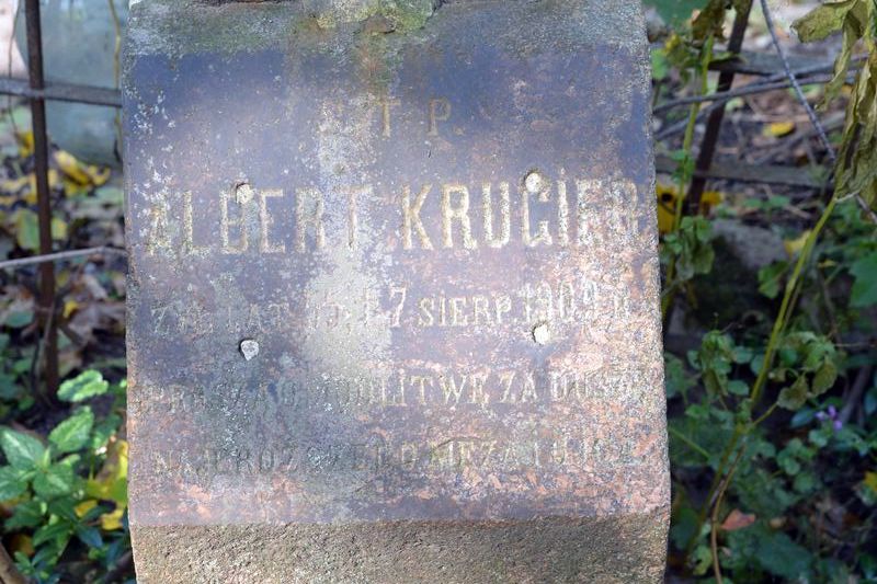 Inscription from the tombstone of Albert Krugier