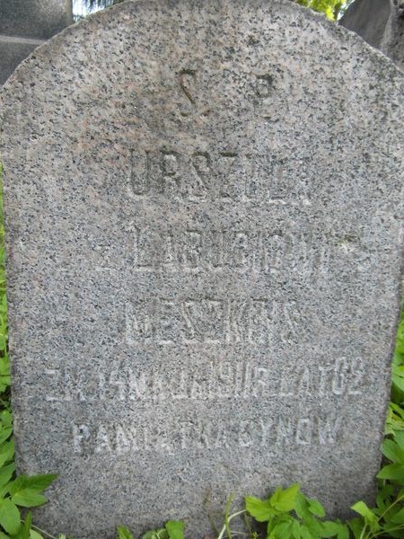 Tombstone of Ursula Meszkins, Na Rossie cemetery in Vilnius, as of 2013
