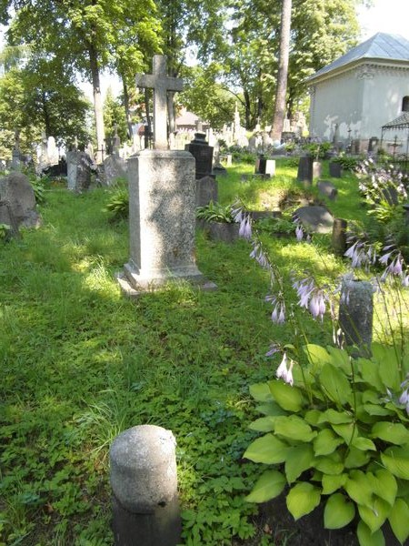 Tombstone of Kazimierz and Michał Fryczyński, Na Rossie cemetery in Vilnius, as of 2013
