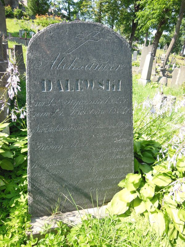 Nagrobek Aleksandra Dalewskiego, cmentarz na Rossie w Wilnie, stan na rok 2013