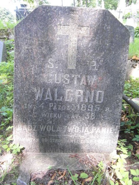 Nagrobek Gustawa Walerno, cmentarz Na Rossie w Wilnie, stan z 2013