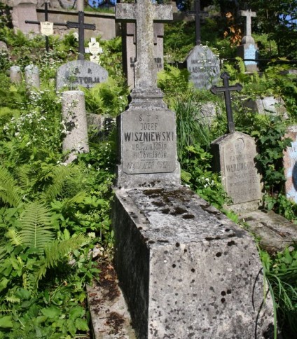 Nagrobek Józefa Wiszniewskiego, cmentarz na Rossie w Wilnie, stan z 2013
