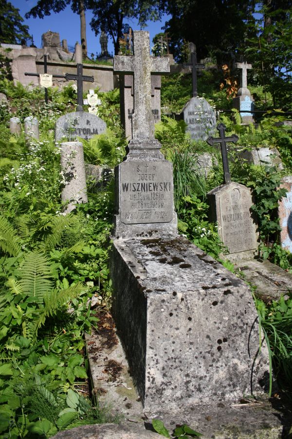 Nagrobek Józefa Wiszniewskiego, cmentarz na Rossie w Wilnie, stan z 2013